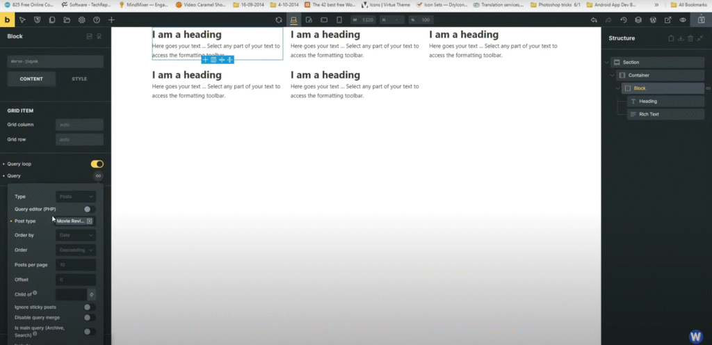 Query Loop Bricks Layout Template