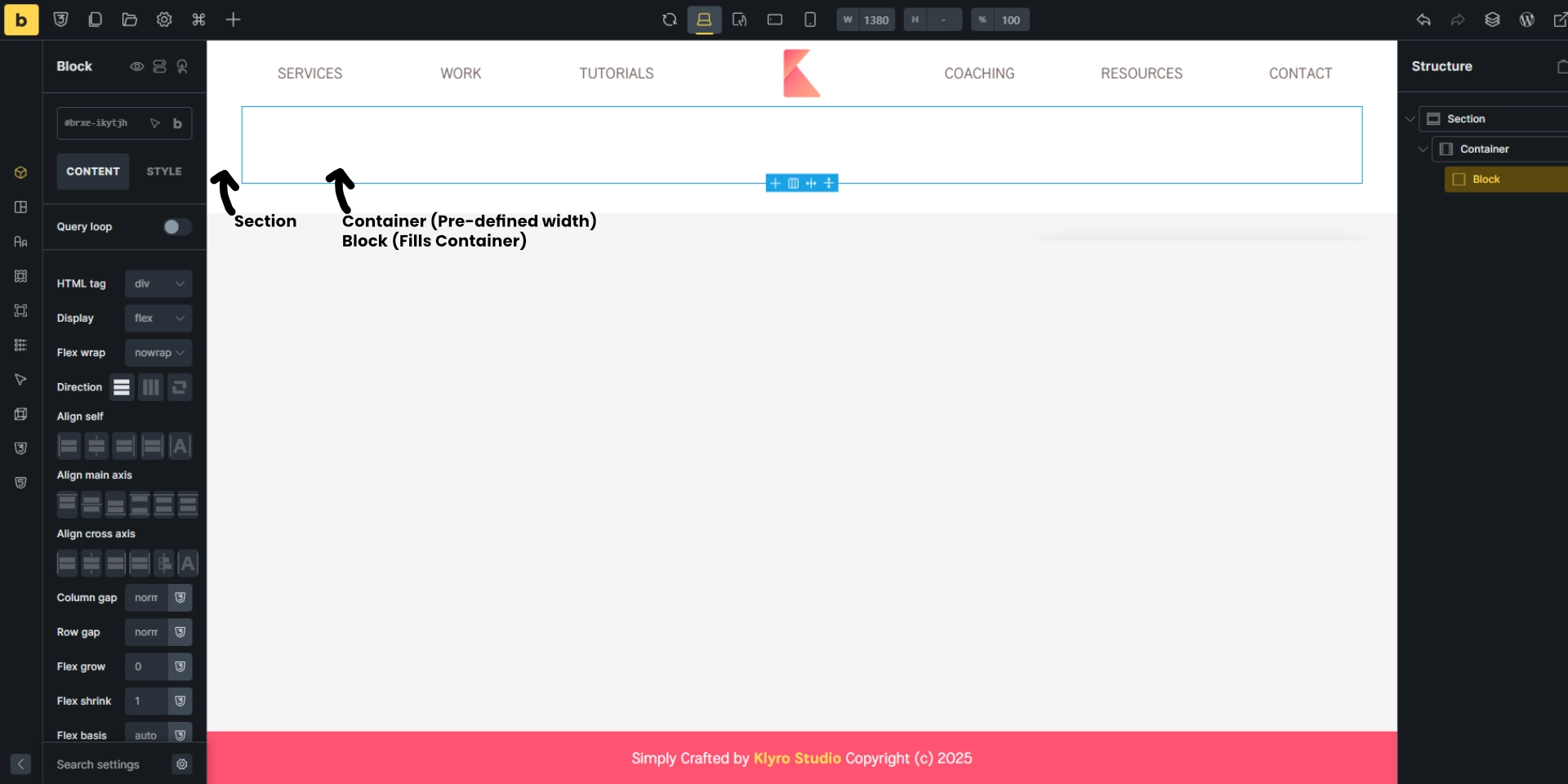 Bricks Builder Understanding Blocks in Container